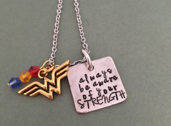 Wonder Woman quote necklace