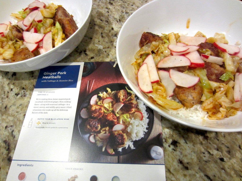 Blue Apron: Ginger Pork Meatballs