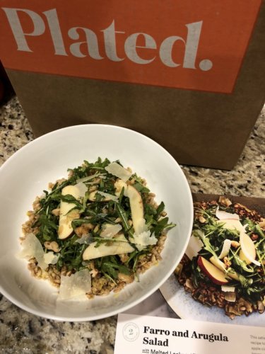 Plated Arugula and Farro Salad