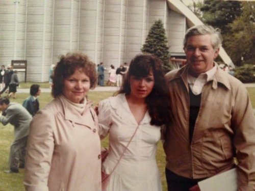 Christina with her parents