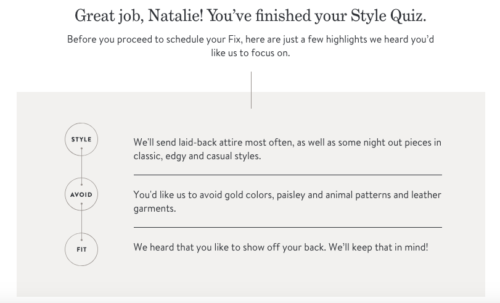 Stitch Fix review Style Profile