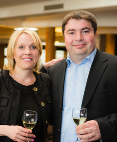 Debbie MacDougall with Artur Marin, commercial director for Purcari