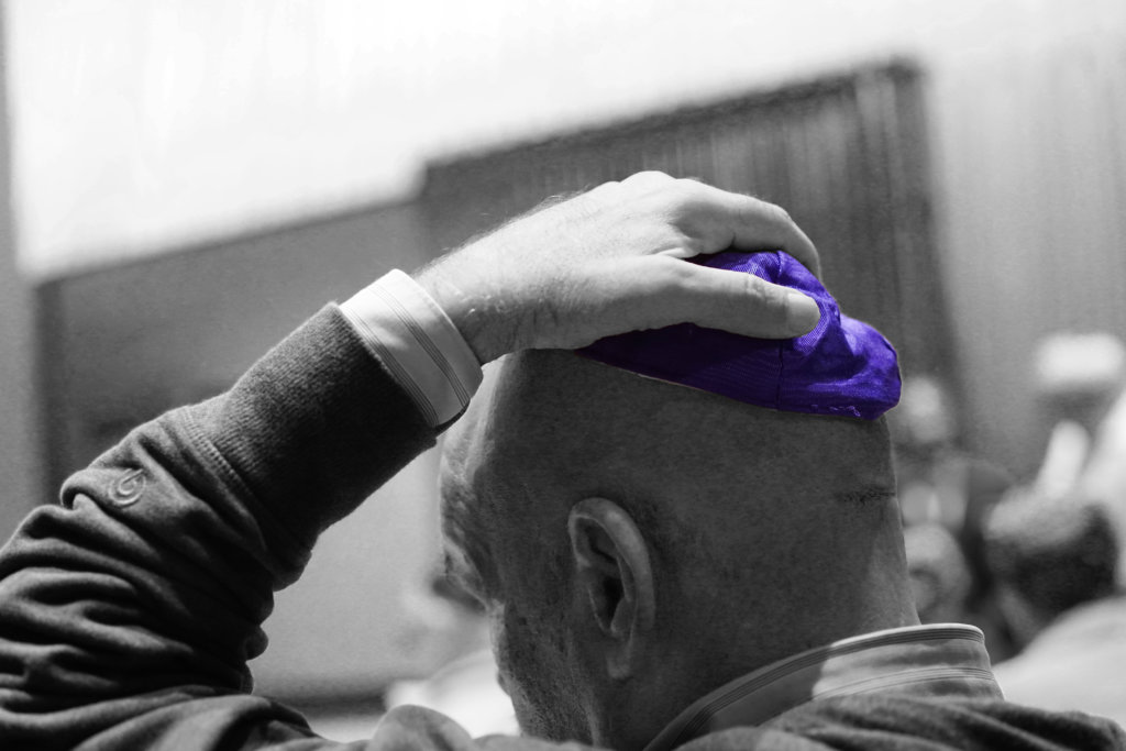 Man with colorful kippah