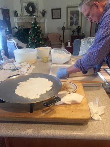 Linda Mugleston father making lefse