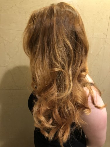 Becca's hair after using hot rollers