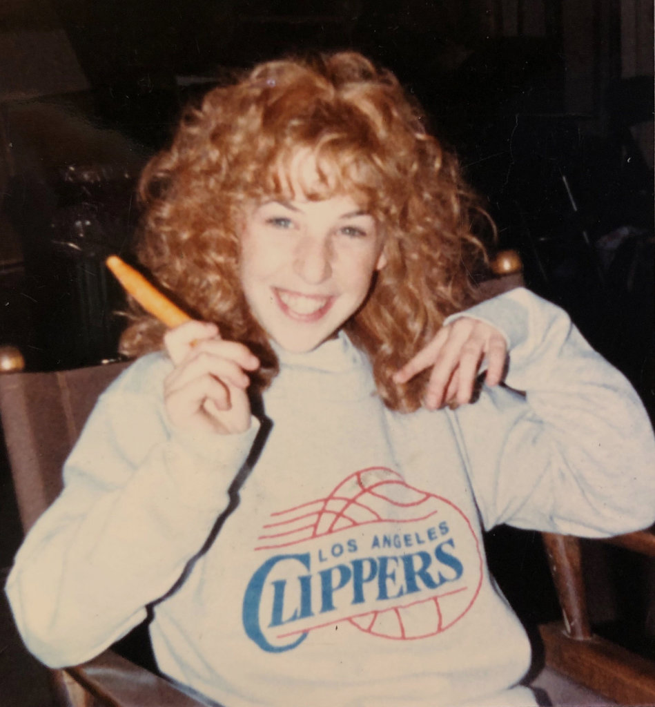 Mayim Bialik on set of Beaches reading lines