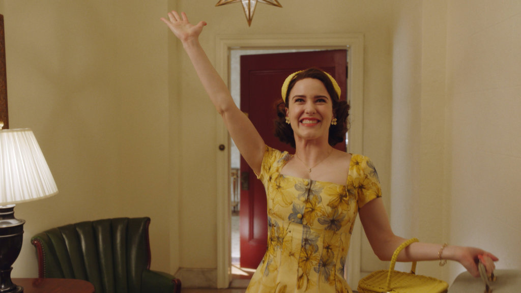 Mrs. Maisel in yellow floral dress